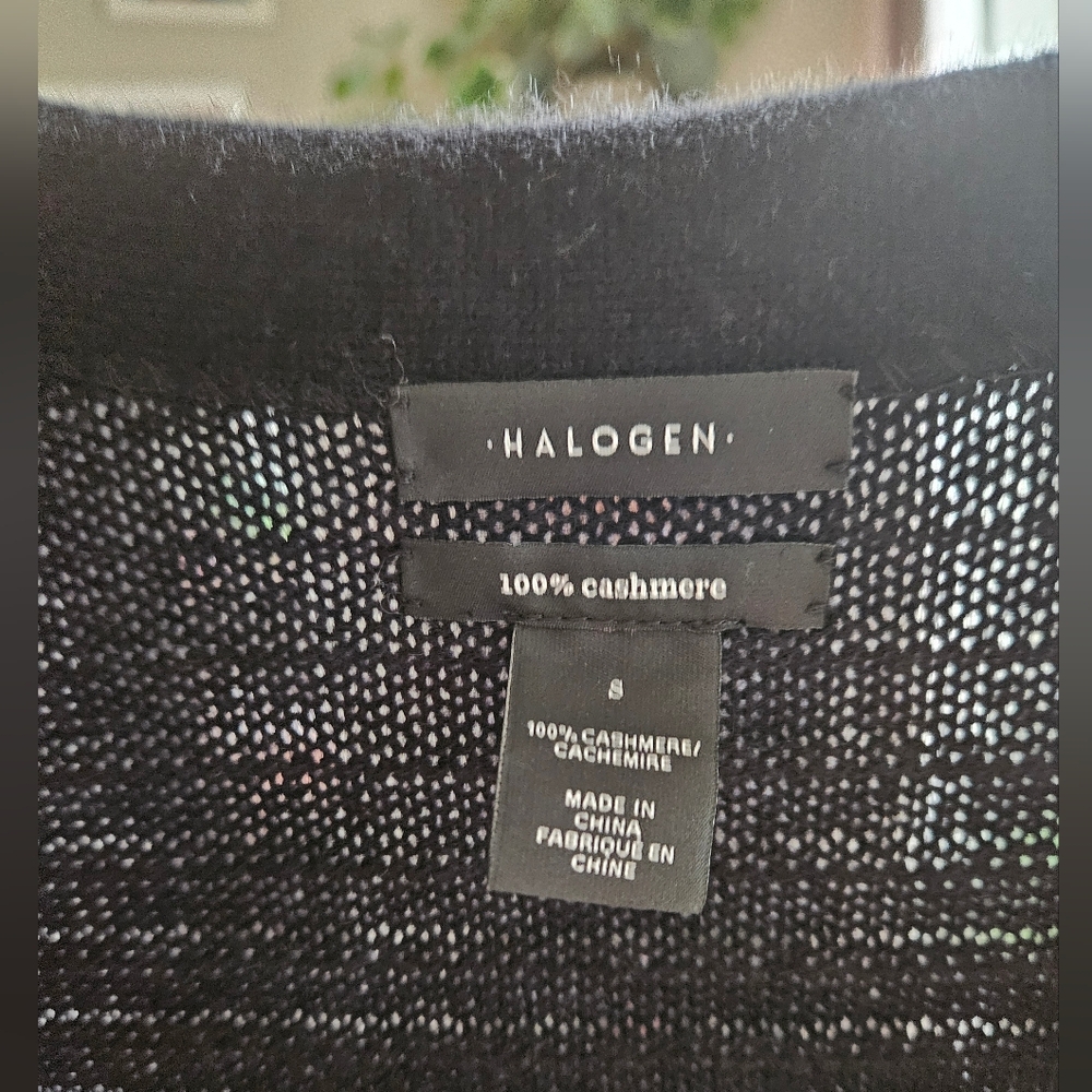 Hologen Black Ribbed 100% Cashmere Cardigan - Picture 4 of 6